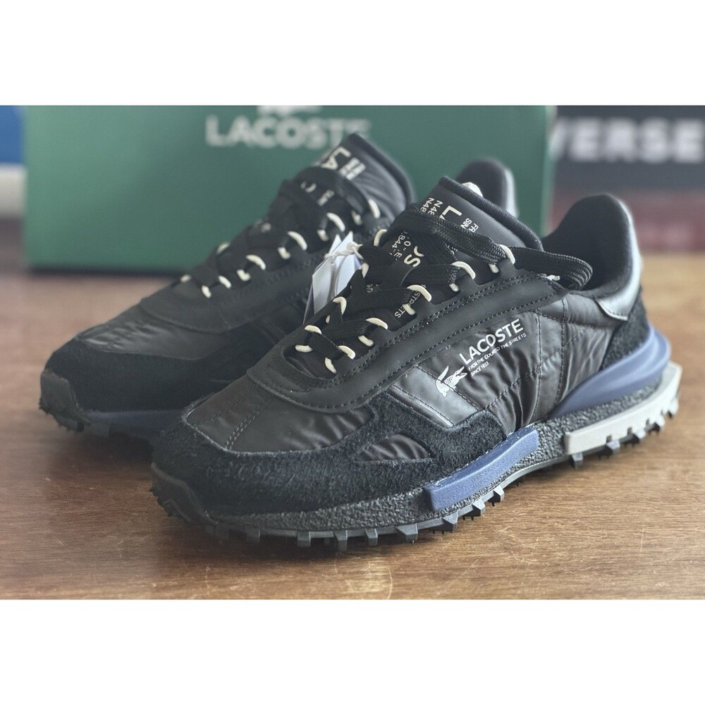 Women’s Size 9.5 Lacoste Elite Active 223 2 SFA Black Navy 746SFA0098075 NIB
